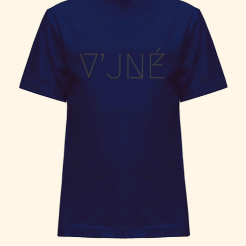 V'JNE Custom Casual Tee (Navy Blue)